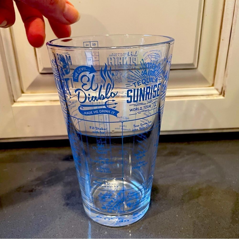 Fred Good Measure Tequila Cocktails Recipe Glass 16oz Margaritas Barware
